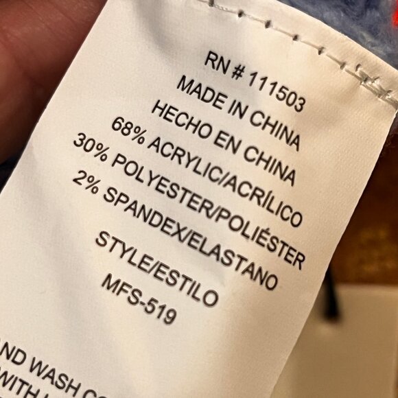 June & Hudson Size M Bright Pink Periwinkle Blue V-Neck Striped Spring Sweater - Picture 9 of 9